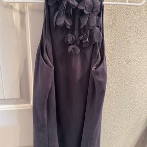 Maurices Backless Gray Dress with Floral Details